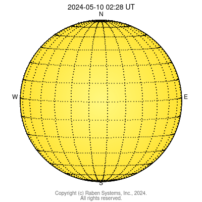 Map showing locations of regions on the far side of the sun